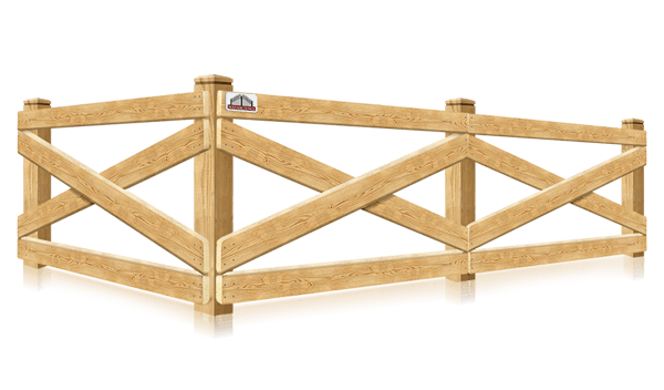 Wood Crossbuck Farm Fence