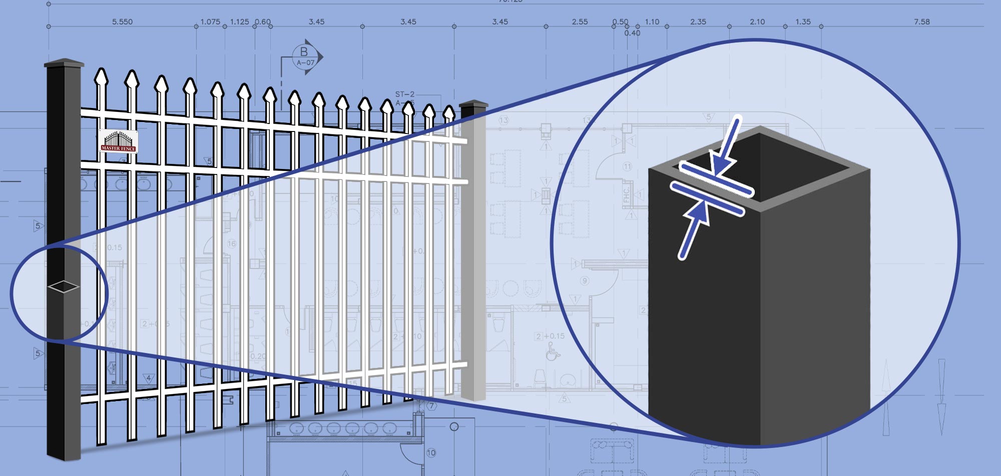 Middle Tennessee Ornamental Steel fence Posts installation company