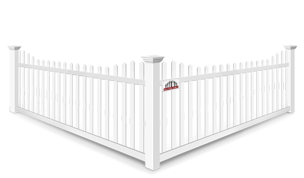 Stepped Picket vinyl fence contractor in Middle Tennessee